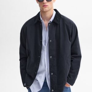 کت اورجینال برند Massimo dutti مدل Çıtçıt düğmeli pamuklu bomber ceket کد 853407526