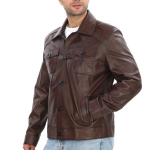 کت اورجینال برند Shop مدل Men’s buttoned genuine leather jacket کد 868092023