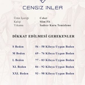 کت اورجینال برند Cengiz inler مدل Metal Düğme Erkek Kruvaze Ceket کد 765611571